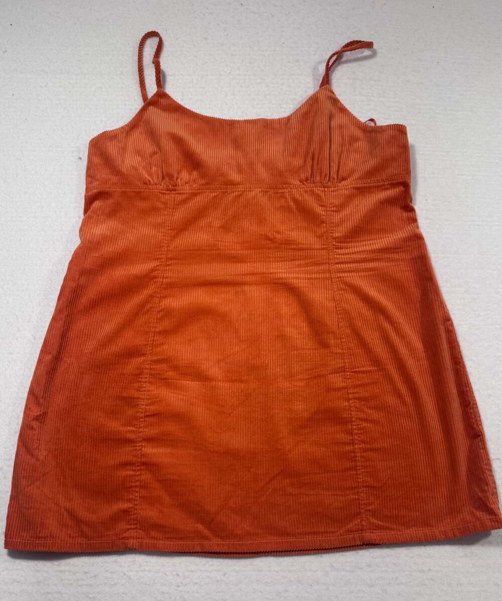 Wild Fable Orange Corduroy Mini Dress Spaghetti Strap Size XXL